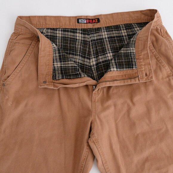 32 Degrees Heat Tan Heavyweight Cotton Lined Carpenter Dungarees Pants 38X32 - Picture 11 of 14